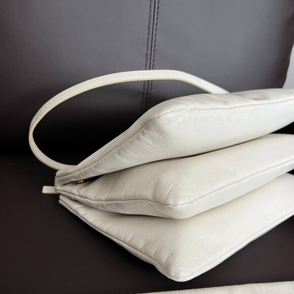 Céline Large Trio Crossbody Bag in White Lambskin - Picture 6 of 16